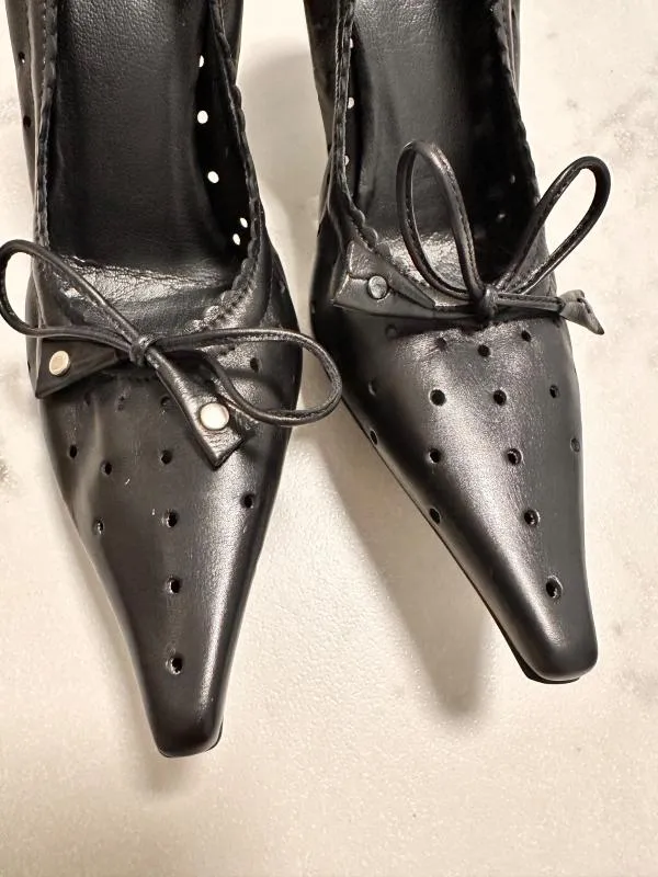 Pantofi cu toc mic Sisters EU 36 | Negru, Monocrom, Piele naturală - Image 2