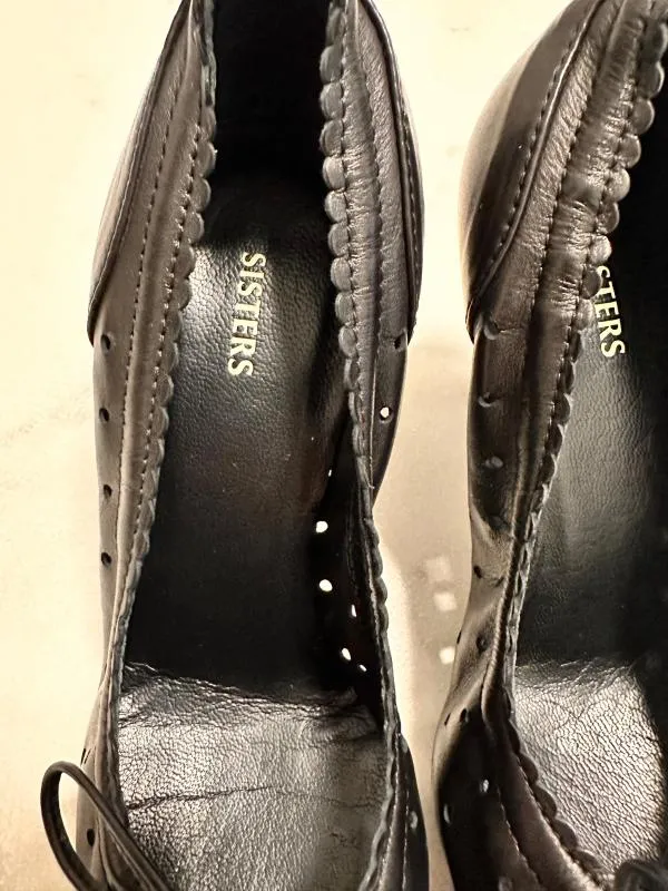 Pantofi cu toc mic Sisters EU 36 | Negru, Monocrom, Piele naturală - Image 3