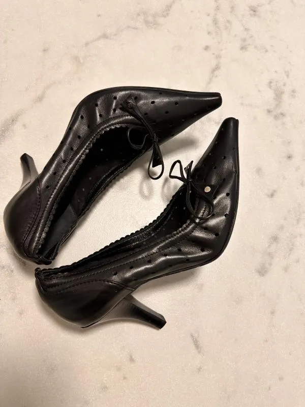 Pantofi cu toc mic Sisters EU 36 | Negru, Monocrom, Piele naturală - Image 5