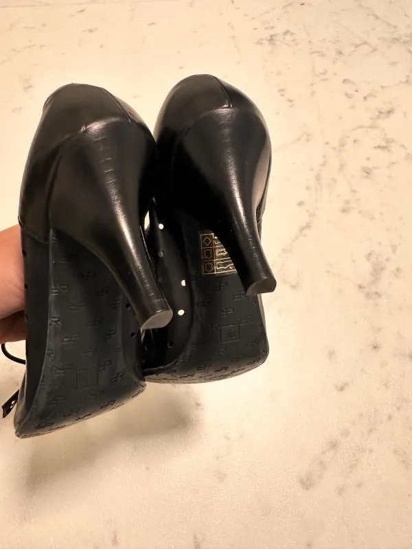 Pantofi cu toc mic Sisters EU 36 | Negru, Monocrom, Piele naturală - Image 8