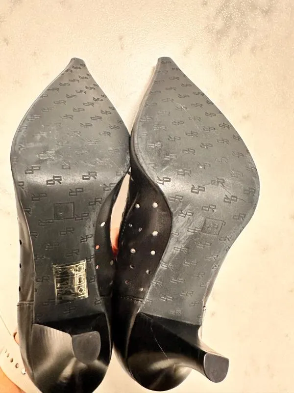 Pantofi cu toc mic Sisters EU 36 | Negru, Monocrom, Piele naturală - Image 9