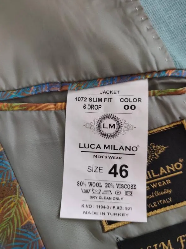 Sacouri LucaMilano EU 46 | Turcoaz, Monocrom, Lână - Image 5