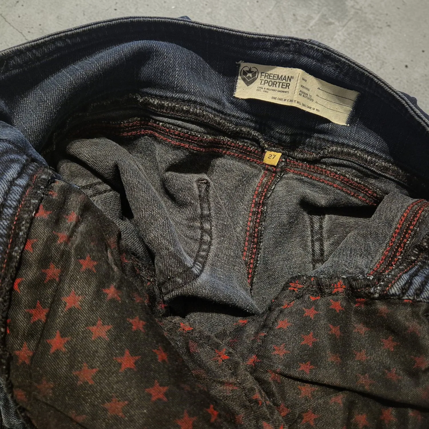 Blugi Freeman T.Porter S | Bleumarin, Lungi, Talie joasă, Bootcut fit, Bumbac - Image 8