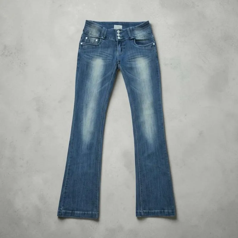 Blugi Be Styled Berlin M | Bleu, Lungi, Talie joasă, Bootcut fit, Bumbac