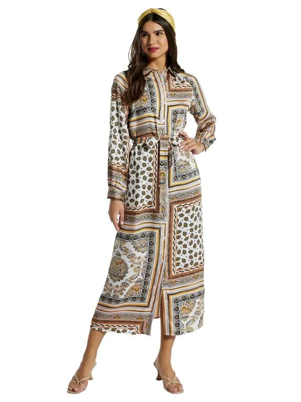 Rochie casual Max L | Multicolor, Maxi, Mânecă lungă, Oriental & Paisley