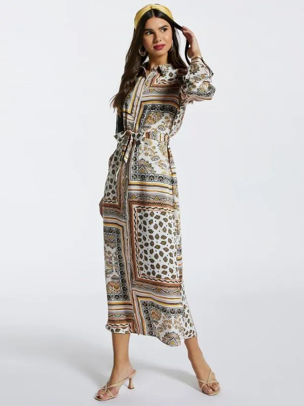Rochie casual Max L | Multicolor, Maxi, Mânecă lungă, Oriental & Paisley - Image 2