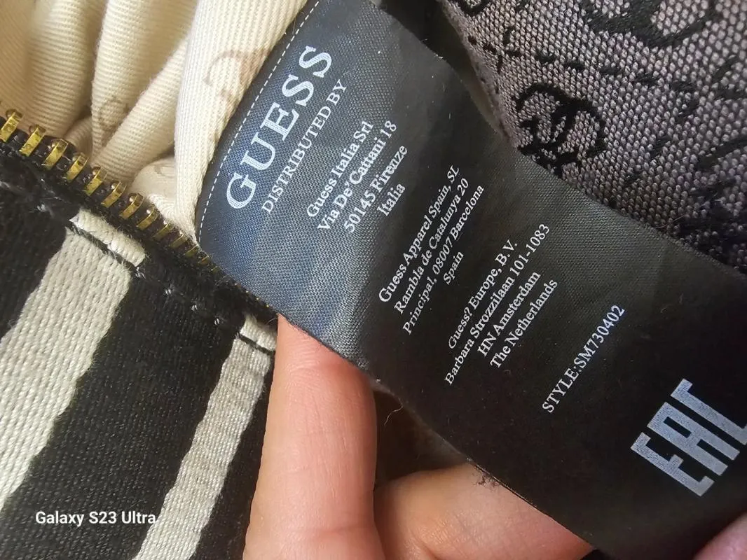 Geantă de umăr Guess | Gri, Logo, Poliuretan - Image 5