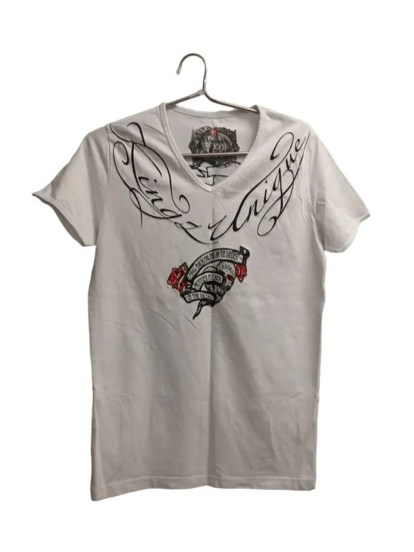 Tricou cu imprimeu King Rebel M | Alb, Carouri, Bumbac