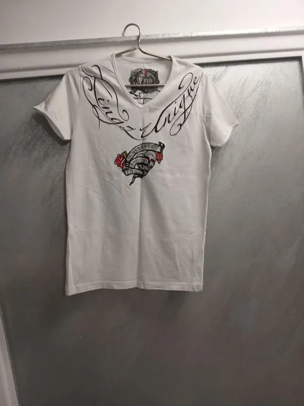 Tricou cu imprimeu King Rebel M | Alb, Carouri, Bumbac - Image 2