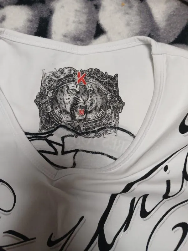 Tricou cu imprimeu King Rebel M | Alb, Carouri, Bumbac - Image 3