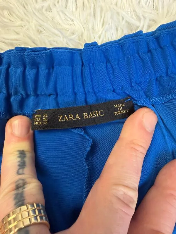 Pantaloni Zara XL | Albastru, Lungi, Talie medie, Wide Leg fit - Image 3