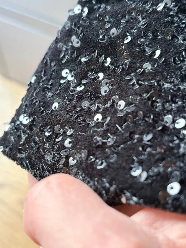 Rochie de seară Sinsay S | Negru, Mini, Mânecă lungă, Paiete, Poliester - Image 8