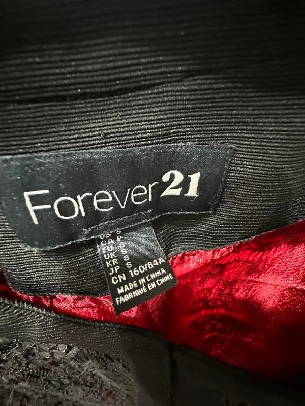 Blazer Forever21 S | Negru, Fără glugă, Dantelă, Bumbac - Image 4