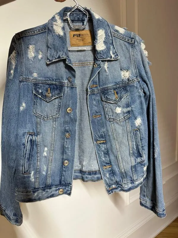Geacă din denim FB Sister XS | Albastru, Fără glugă, Denim - Image 2