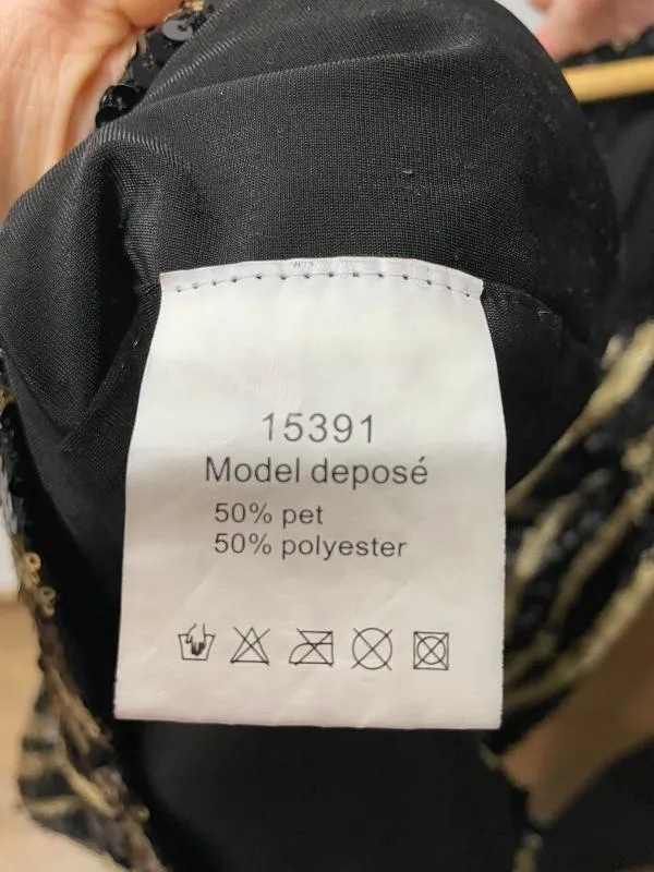 Rochie de ocazie L | Negru, Mini, Fără mâneci, Paiete, Poliester - Image 4