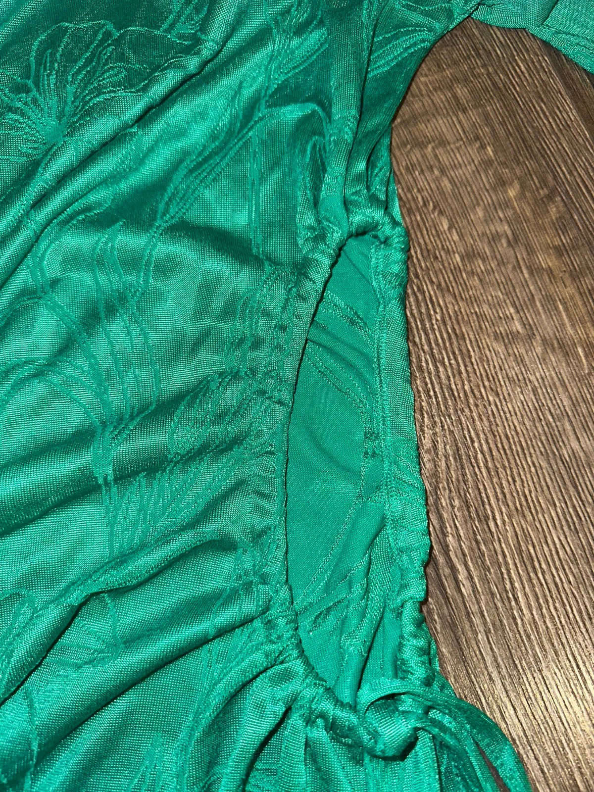 Rochie de seară H&M XS | Verde, Maxi, Mânecă lungă, Cu decupaje, Bumbac - Image 3