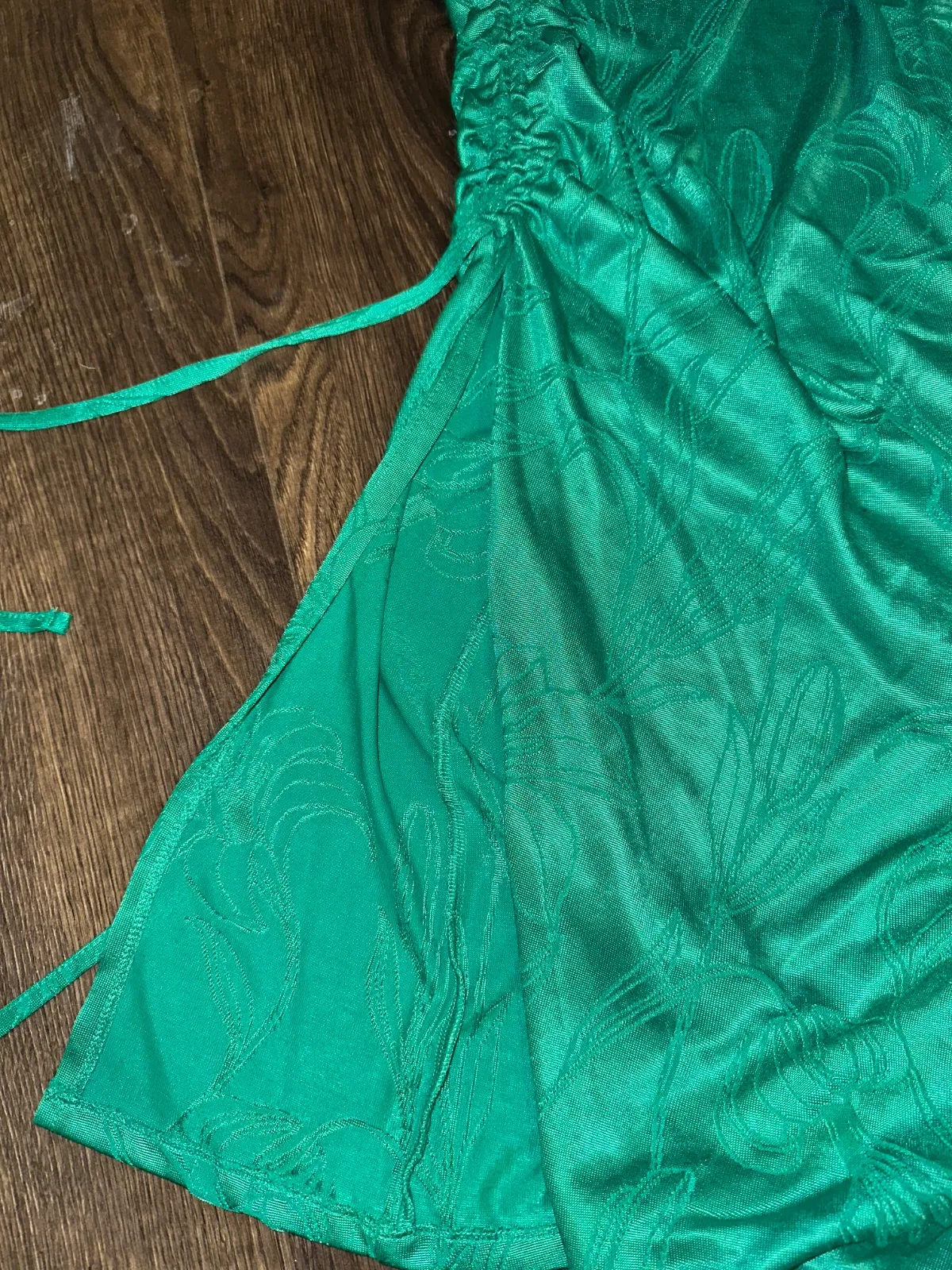 Rochie de seară H&M XS | Verde, Maxi, Mânecă lungă, Cu decupaje, Bumbac - Image 5