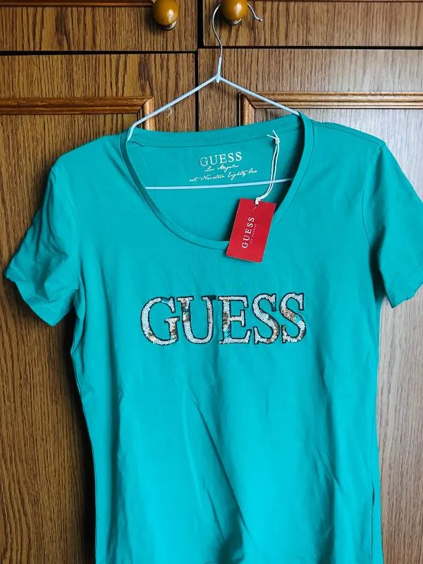 Tricou Guess M | Verde, Normal, Logo, Bumbac - Image 2