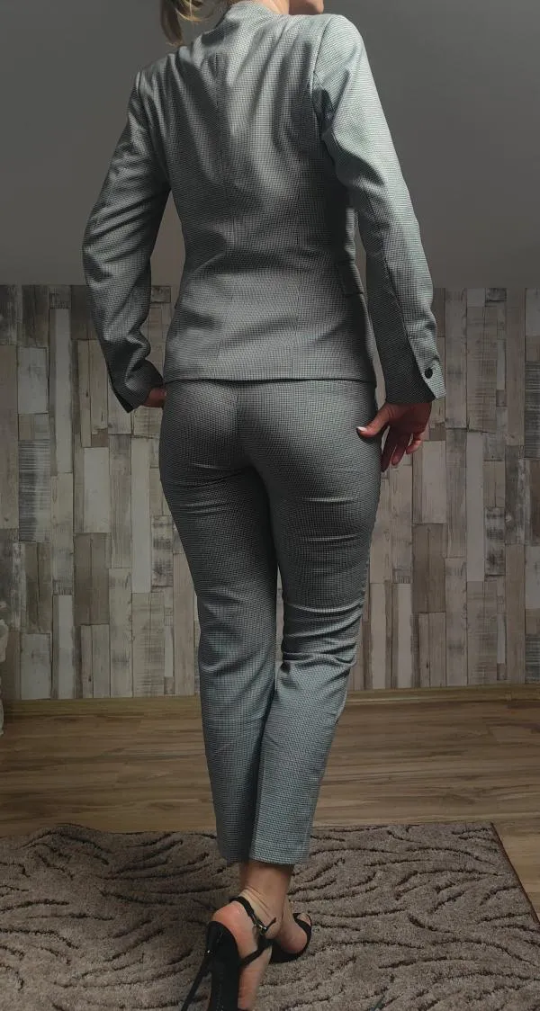 Costum cu sacou și pantaloni Zara M | Gri, Abstract & Color Block - Image 2