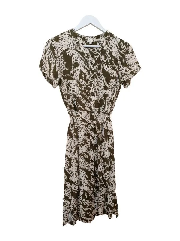 Rochie de vară Object XS | Multicolor, Midi, Mânecă scurtă, Abstract & Color Block, Bumbac