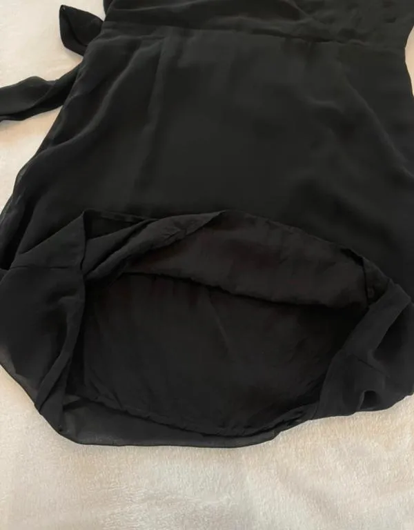 Rochie de seară Neo Noir M | Negru, Mini, Pe un umăr, Monocrom, Drapat, Vâscoză - Image 7