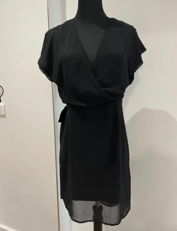Rochie de seară Neo Noir M | Negru, Mini, Pe un umăr, Monocrom, Drapat, Vâscoză - Image 8