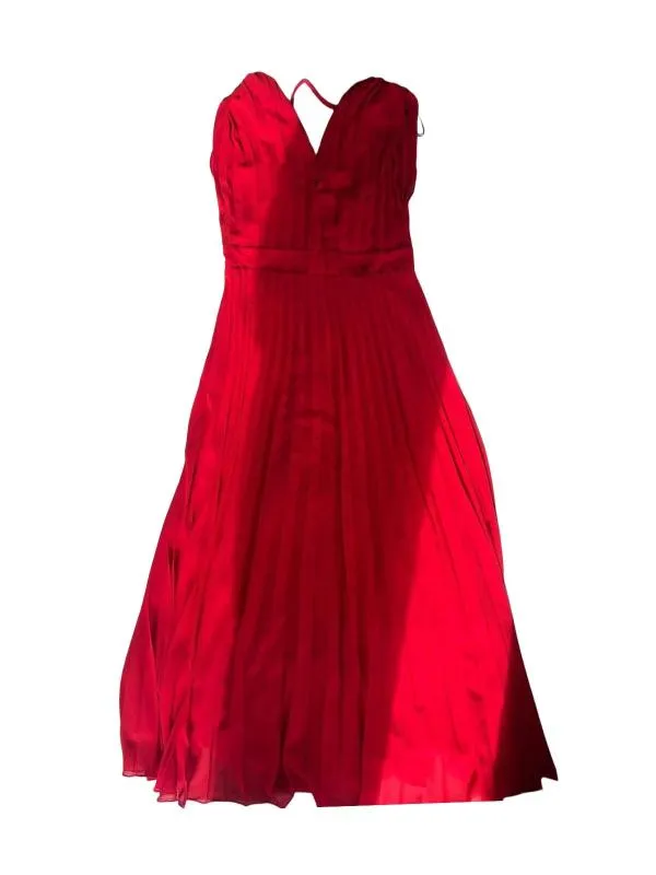 Rochie de vară Zara M | Roșu, Maxi, Fără mâneci, Monocrom