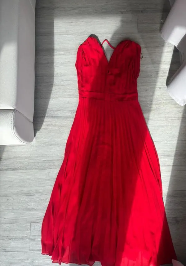 Rochie de vară Zara M | Roșu, Maxi, Fără mâneci, Monocrom - Image 8