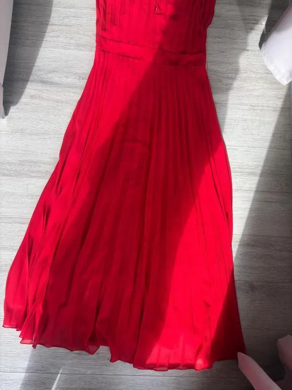 Rochie de vară Zara M | Roșu, Maxi, Fără mâneci, Monocrom - Image 9
