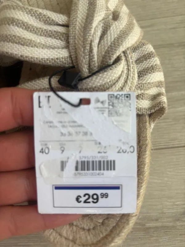 Saboți Bershka | Bej, Dungi - Image 9