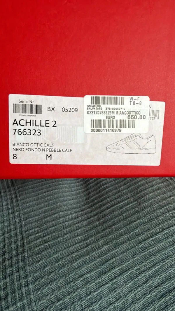 Sneakers Ferragamo EU 42 | Alb, Logo, Piele naturală - Image 11
