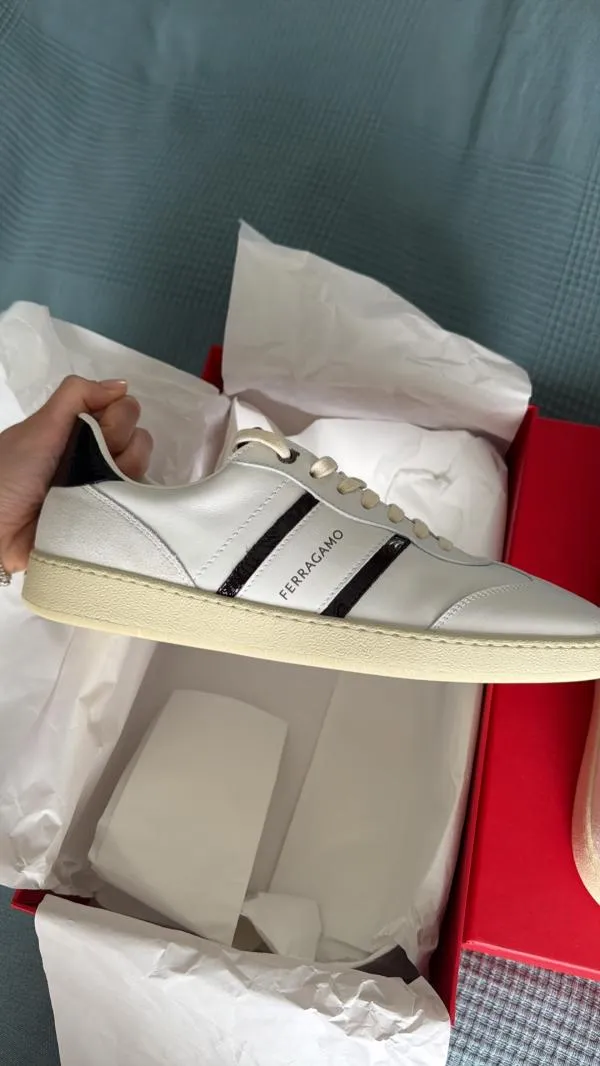 Sneakers Ferragamo EU 42 | Alb, Logo, Piele naturală - Image 6