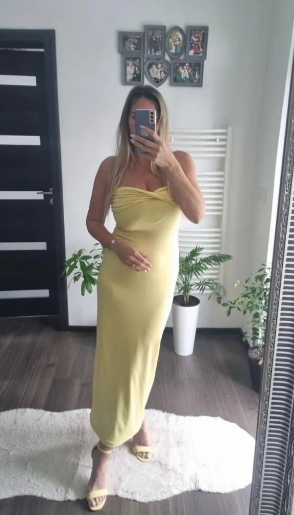 Rochie mulată ASOS M | Galben, Maxi, Cu umerii goi - Image 6