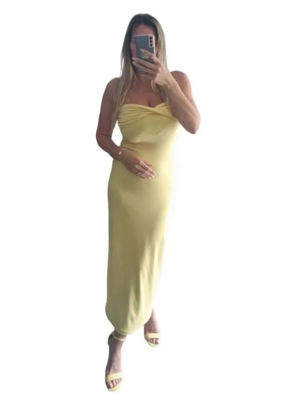 Rochie mulată ASOS M | Galben, Maxi, Cu umerii goi