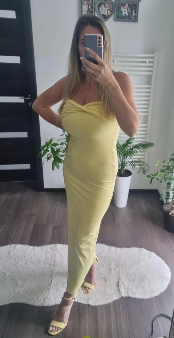 Rochie mulată ASOS M | Galben, Maxi, Cu umerii goi - Image 4