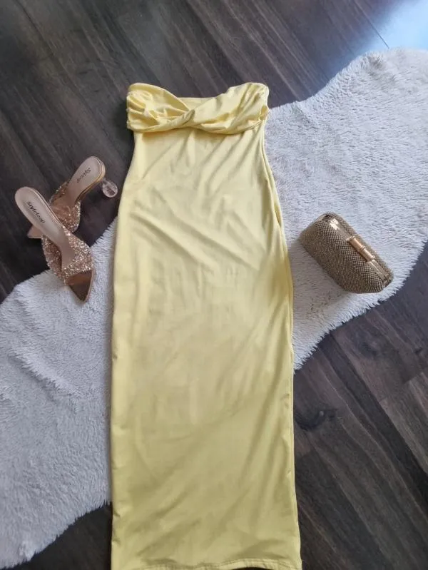 Rochie mulată ASOS M | Galben, Maxi, Cu umerii goi - Image 7