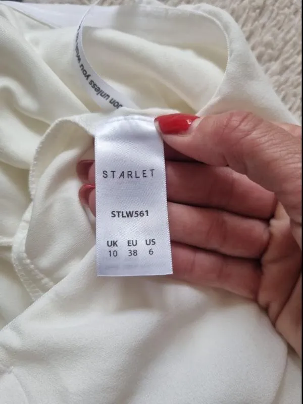 Salopetă Starlet M | Alb, Lungă, Cu umerii goi - Image 9