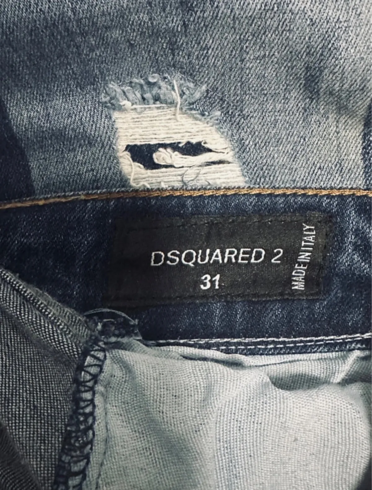 Blugi DSQUARED2 XS | Albastru, Lungi, Talie înaltă, Skinny fit, Petite, Rupți Cu tăieturi - Image 4