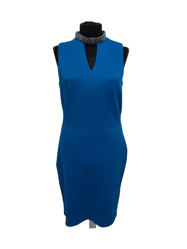 Rochie de seară Dorothy Perkins EU 40 | Albastru, Midi, Fără mâneci, Monocrom
