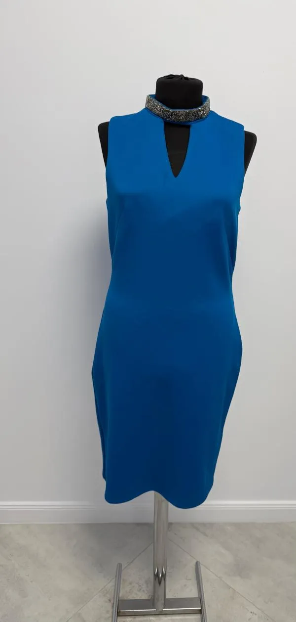 Rochie de seară Dorothy Perkins EU 40 | Albastru, Midi, Fără mâneci, Monocrom - Image 8