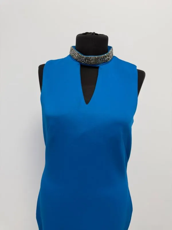 Rochie de seară Dorothy Perkins EU 40 | Albastru, Midi, Fără mâneci, Monocrom - Image 2