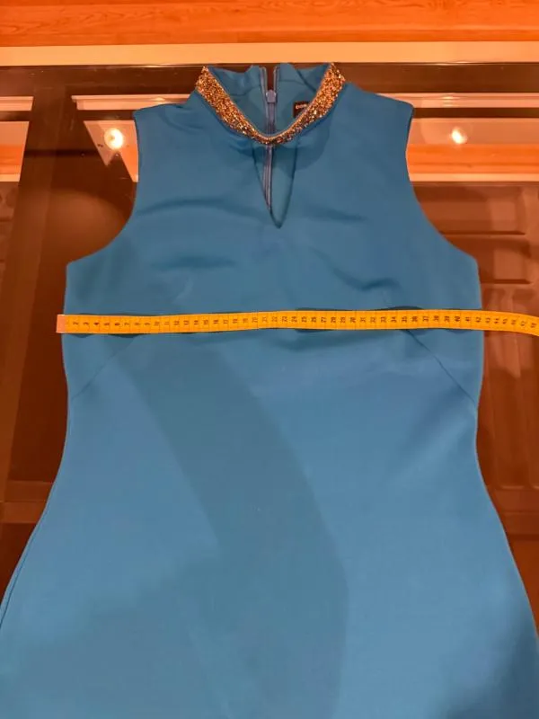 Rochie de seară Dorothy Perkins EU 40 | Albastru, Midi, Fără mâneci, Monocrom - Image 3