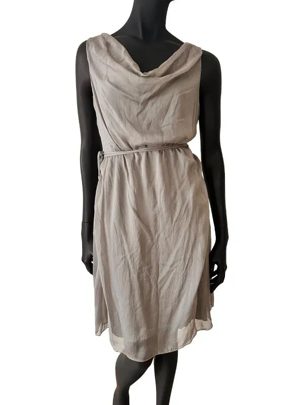 Rochie casual Hallhuber EU 40 | Gri, Midi, Fără mâneci, Mătase