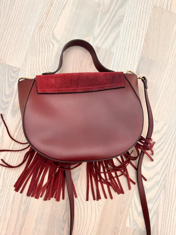 Geantă de mână | Burgundy, Piele naturală - Image 4