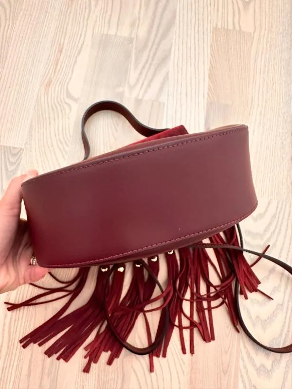 Geantă de mână | Burgundy, Piele naturală - Image 5