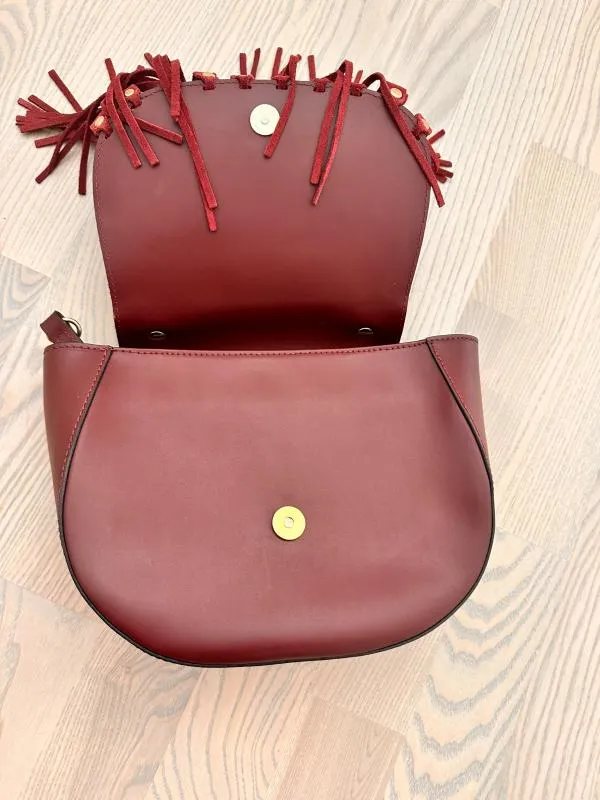 Geantă de mână | Burgundy, Piele naturală - Image 7