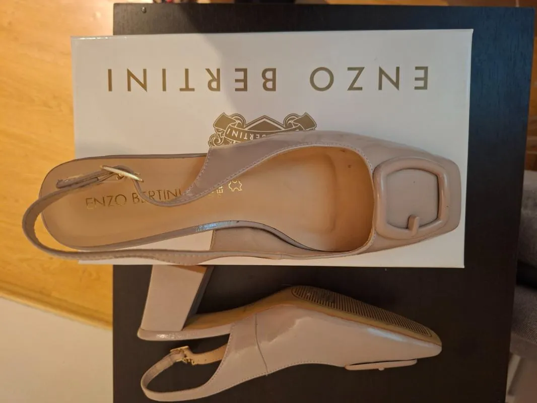Sandale cu toc Enzo Bertini EU 40 | Bej, Piele lăcuită - Image 5