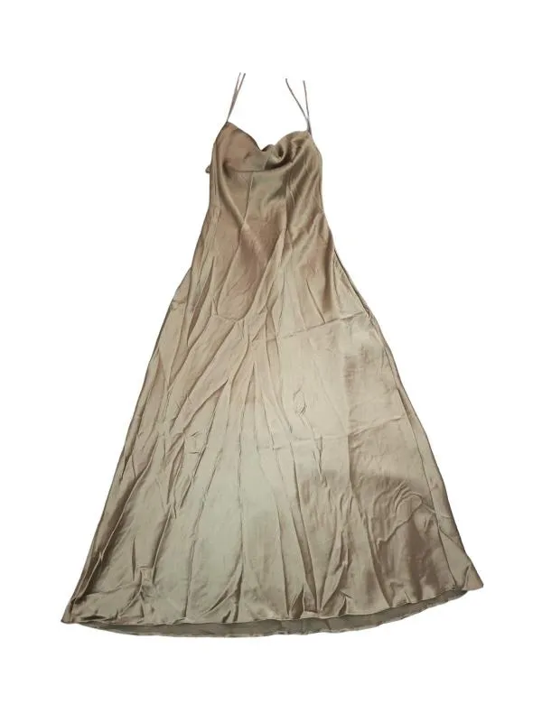 Rochie de seară Zara L | Bej, Midi, Bretele subțiri