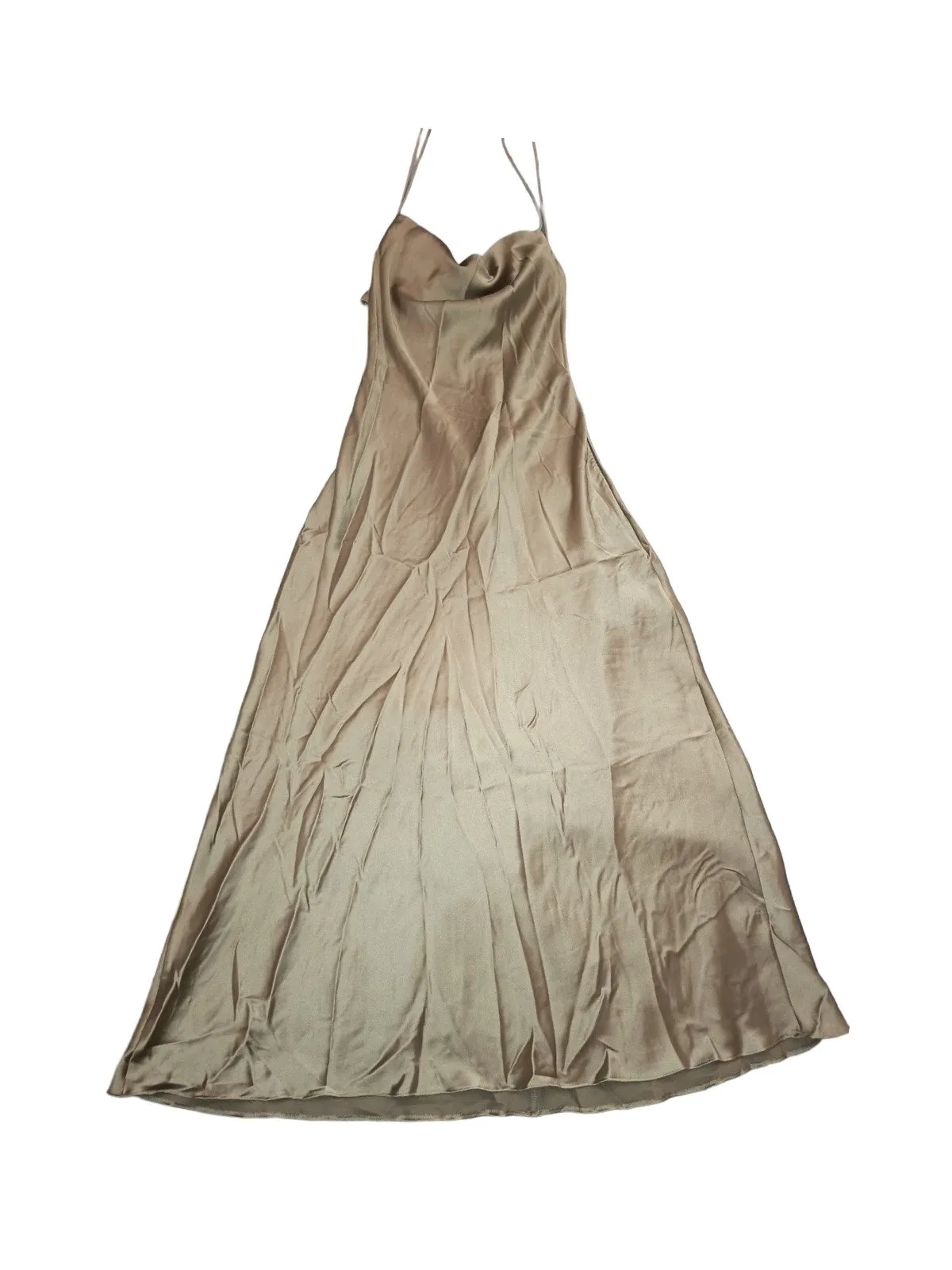 Rochie de seară Zara L | Bej, Midi, Bretele subțiri