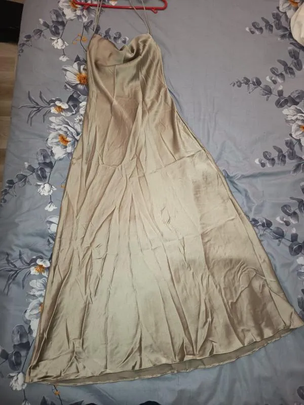 Rochie de seară Zara L | Bej, Midi, Bretele subțiri - Image 2
